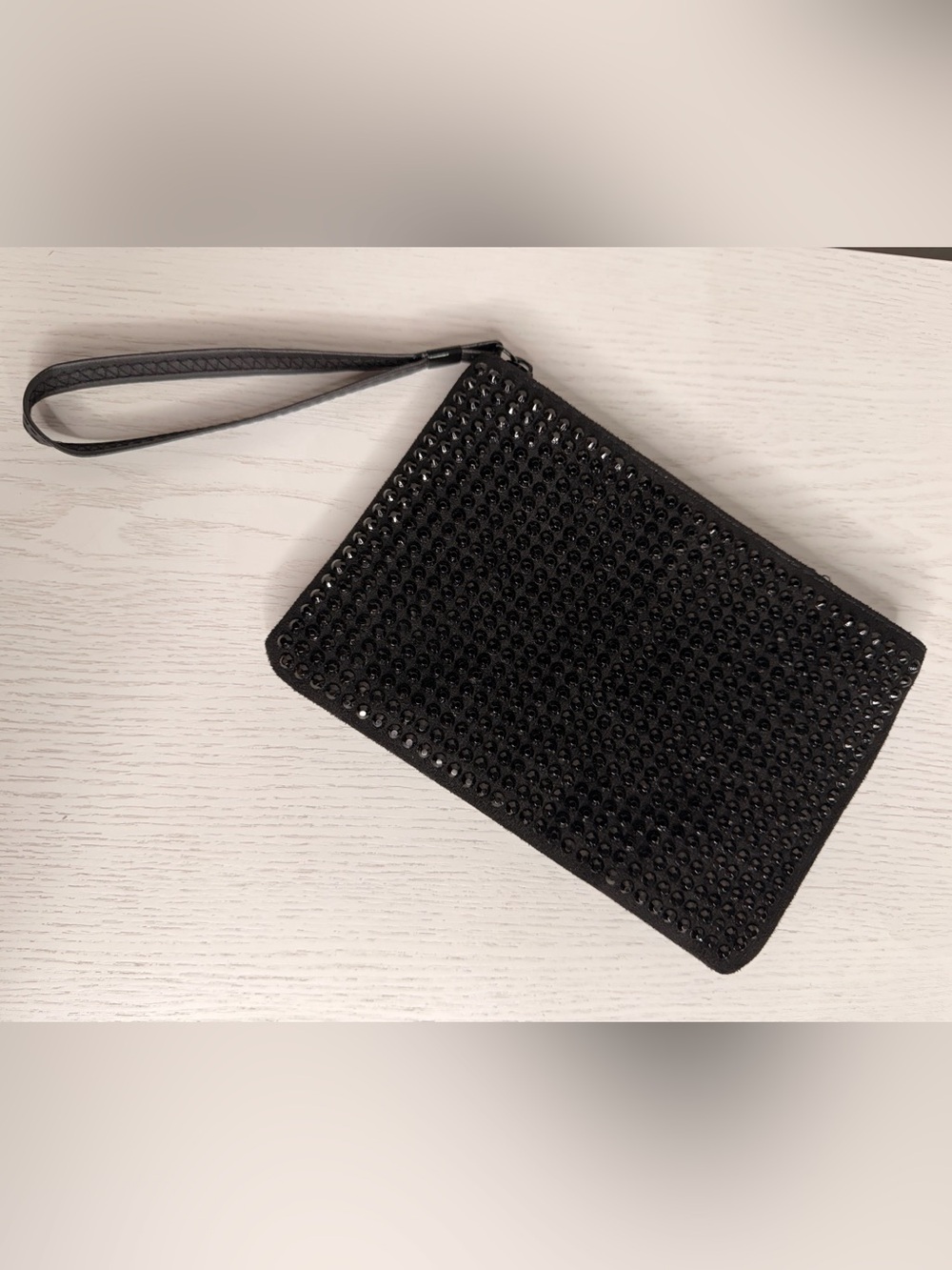 Black Studded Wristlet Clutch